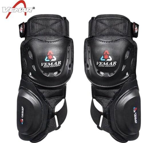 VEMAR Motorcycle Knee Pad CE Motocross Knee Guards Motorcycle Protection Knee Motor-Racing Guards Safety Gears Race Brace Black