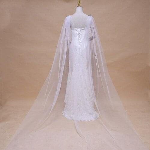 Vintage Capelets for Women Shawls and Wraps for Evening Dress Tull Wedding Cape Bolero Cover Up Elegant Fairy Bridal Cloak J07