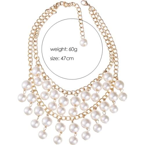 ZRM Jewelry 2 Broke Girls Caroline Pearl Beads Golden Necklace Pendant Cosplay