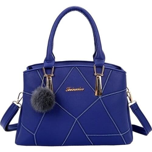 Women PU Leather Handbags Ladies Large Shoulder Bags Hair Ball Crossbody Bag Best Sale-WT