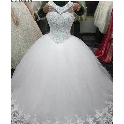 Vestidos de Novia Backless Ball Gown Tulle Wedding Dresses 2021 Princess Lace Robe De Mariee Wedding Bride Dress