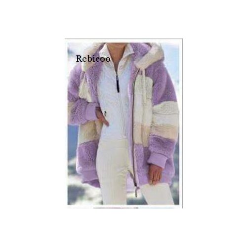 Womens Winter Coat Korean Fashion jacket woman Casual Stitching Plaid Ladies Clothes Hooded Zipper Ladies Coat Coat