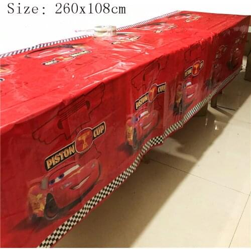 1PC 260x108CM Disney Cars Lightning McQueen Party Tablecloth Birthday Party Decorations Kids Favor Birthday Party Decorations