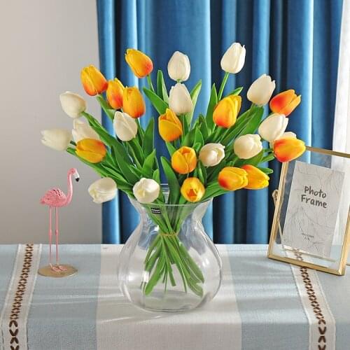 1pc High quality tulip latex flowers artificial flowers teddy fresh romantic wedding decoration valentines day gift