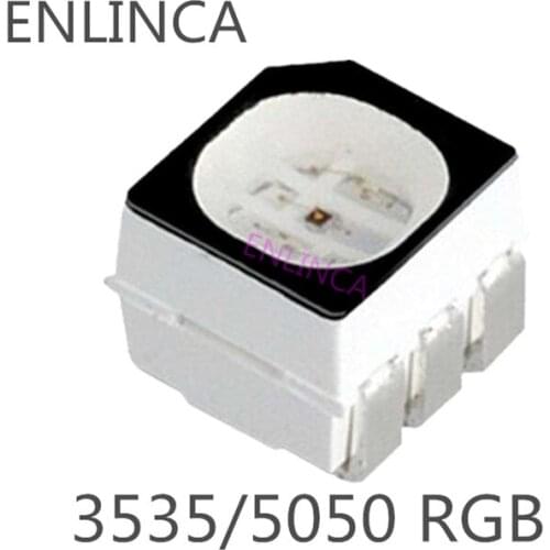 10-500pcs 3535 5050 SMD RGB Bule Green Red LED Chip Digital Pixels Black as WS2812B Leds DC5V