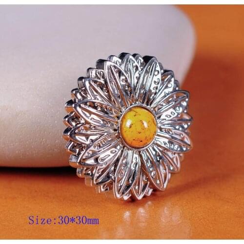 10X Western Yellow Turquoise Rose Flower Saddle DIY Tindy Leather Crafts Conchos