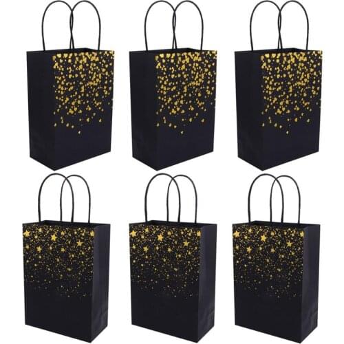 12pcs Bronzing Paper Party Bags Paper Bag Bride Gift Bag Party Bags Party Favors
