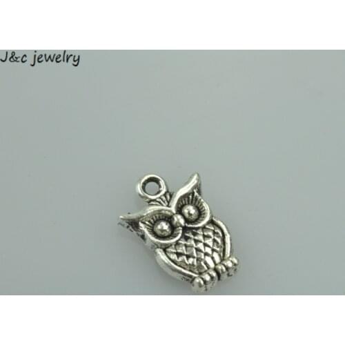 20 pcs free shipping Retro silver color charms diy metal owl pendant for necklace&bracelets jewelry making 17*12 mm D117