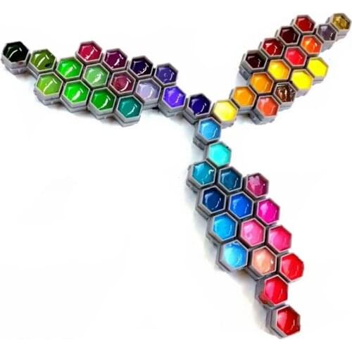 200pcs Tattoo Ink Cup Honeycomb Ink Cup Pigment Cup Can Be Stitched Green White Pink Purple Blue Red Color