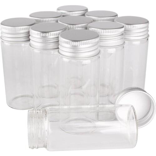 24pcs 30ml 1OZ Glass Bottles with Aluminum Caps 30*70mm Glass Jars Transparent Glass Containers Perfume Bottles