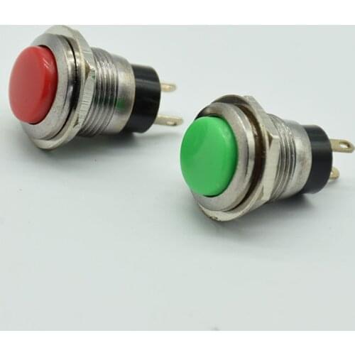 5pcs 2pin button Switch 12MM Reset Button Round Switch Threaded type