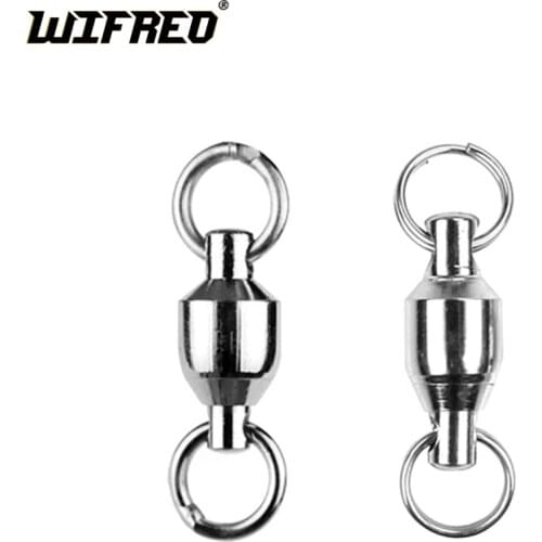 50pcs Strong Ball Bearing Swivels with Sold Rings / Split Ring Saltwater Fishing Connector Size 1 2 3 4 5 6 7 8 9 10 [ZH0002]