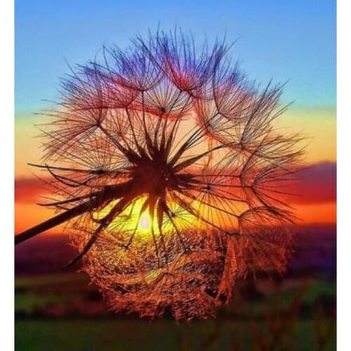 5D DIY Square/Round Diamond Landscape Painting Dandelion Sunset Glowing Beauty Picture Cross Stitch Embroidery Home Decor TX130