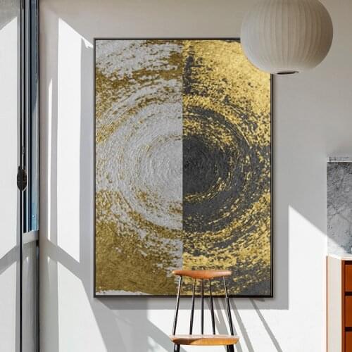 Abstract Gold and Black Wall Art Canvas Painting Scandinavian Modern Nordic Posters and Prints Wall Pictures for Room Decoration