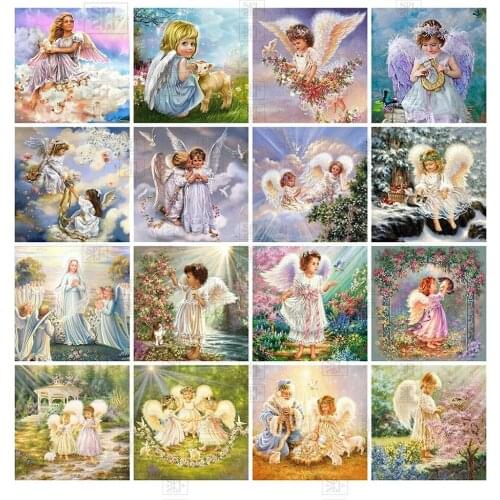 Diamond Embroidery Kids Angel Portrait Mosaic Handicraft Childrens Room Decoration 5D Diamond Painting Full Drill Handmade Gift