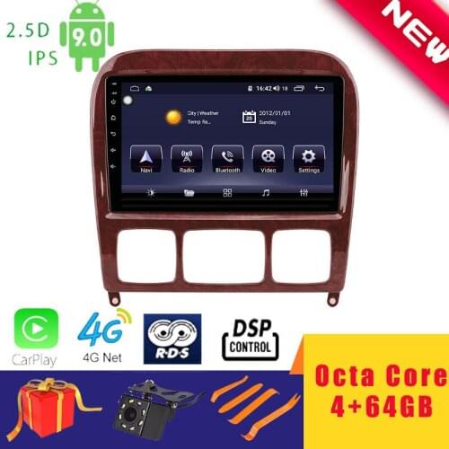 9" Android 10.0 Car Multimedia Player Stereo for Benz S Class W220 W215 S280 S320 S350 S400 S500 Head Unit Octa Core DSP Carplay