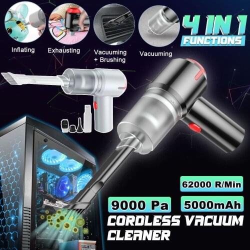 120W Cordless Air Duster Rechargeable Handheld Vacuum Cleaner Mini Air Blower 2 In 1 For Computer Keyboard Laptop Cleaning