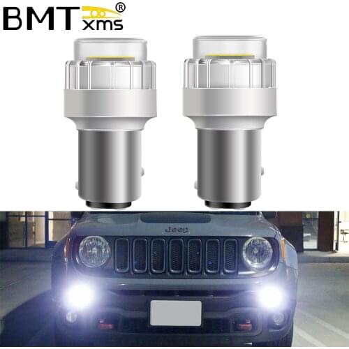 BMTxms 2Pcs LED Daytime Running Light DRL Bulbs For 2015-up Jeep Renegade 12v 1157 led P21/5W BAY15d Canbus 6000K Xenon White