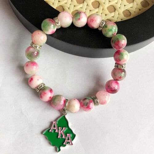 8 Style New Style Hand Made Pink Green White Tricolor Natural Stone Bracelet Jewelry