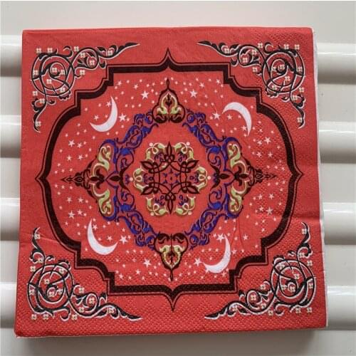 Decoupage paper napkins tissue vintage towel mysterious pattern striped moon star birthday wedding party home beautiful decor 20