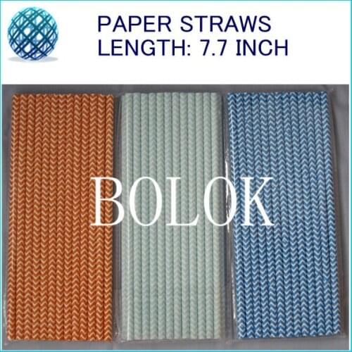Chevron Printed Paper Straws Wholesale 4000 pcs Drinking Paper Straws Free Ship via DHL/FEDEX/EMS