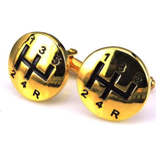 C-MAN Luxury shirt Gear cufflink for mens Gold Brand cuff buttons cuff links High Quality abotoaduras Jewelry