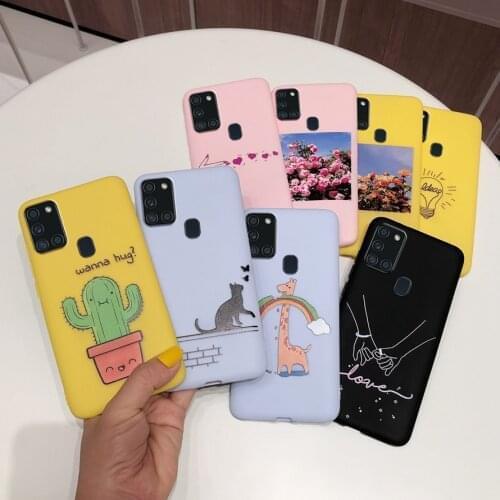 For Samsung A21S Cases candy Cover Silicone Soft TPU Back Cover for Samsung Galaxy A21S Case A 21S A21 S Fundas Bumper 6.15 inch