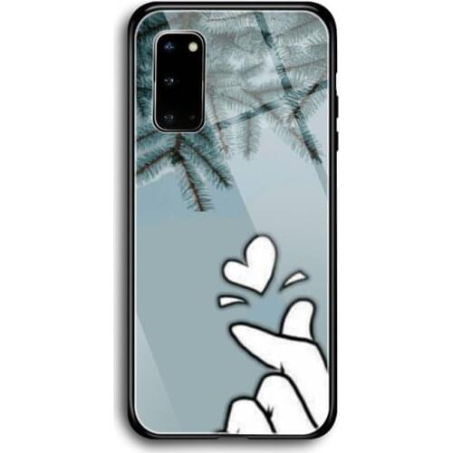 Finger than heart Phone Case Tempered Glass phone cases For Samsung S20 S10 S9 S8 plus 20 ULTRA NOTE 9 10 pro cover