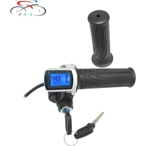36V 48V ebike twist throttle with LCD Speed display Indicator/ON-OFF Key Lock for electric bicycle/scooter accelerator