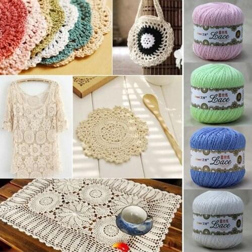 50G/Ball Cotton Crochet Yarn DIY Color Lace Yarn Lace Crochet Yarn Hand Knitting Thread Sewing Machine Thread cashmere yarn