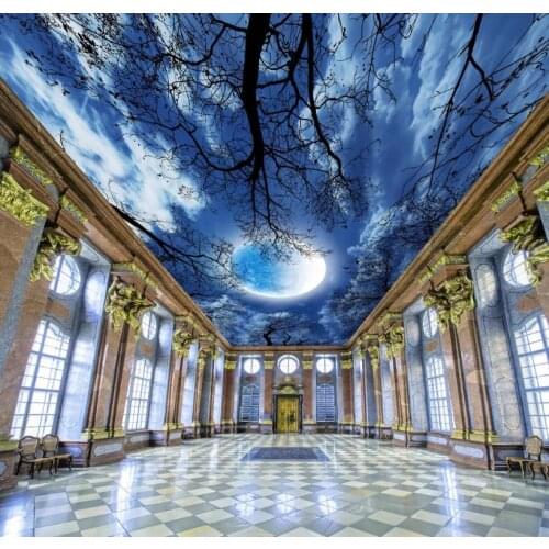 Customize 3d Ceiling mural 3d wallpaper Moon Star Tree 3d Photo Wallpaper Living room Bedroom ceiling wall paper photo