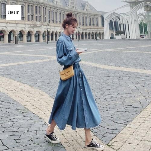 Модные джинсовые платья JIEJIN China At AliExpress