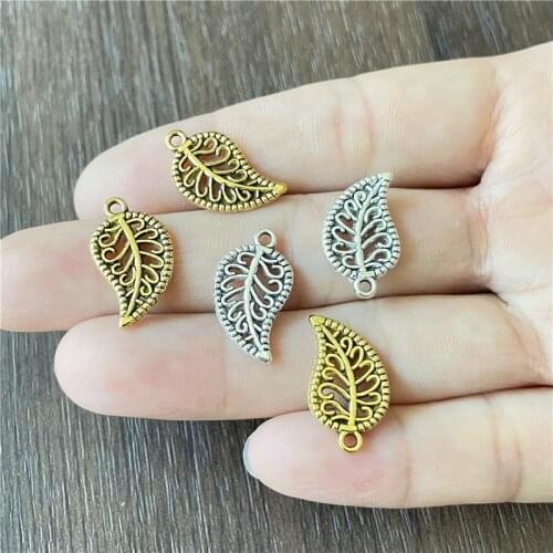 30pcs charms leaf pendant for fashion jewelry making DIY handmade necklace bracelet earrings jewelry findings