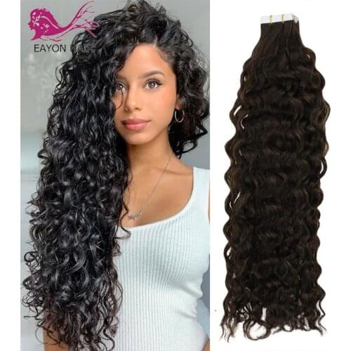Tape In Remy Human Hair Adhesive Extensions 8''-30" 40pcs Natural Wave Skin Weft Tape In Hair Color 1#/2#4#/27#/99j For Women