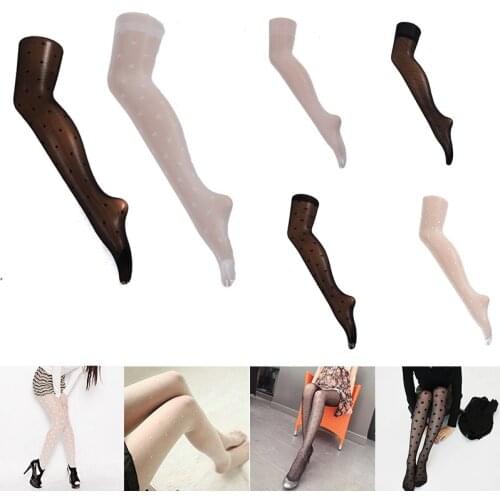 Fashion Girl Style Polka Dot Women Pantyhose Black Sexy Tights Female Hosiery Female Stocking Transparent Silk Tights