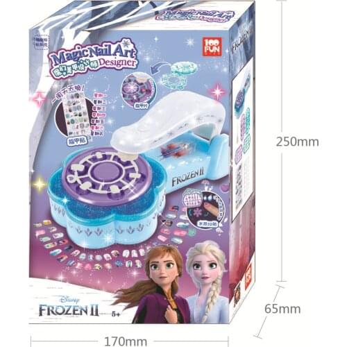 Princess frozen 2 elsa girls Nail Sticker set with gift box Cartoon Crown queen Nail suit Play House Beauty Fashion Toys