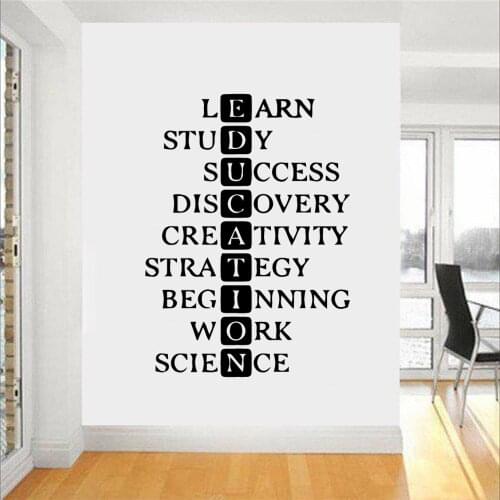 Education Frase Wall Stickers Vinyl Art Decals For Living Rooms Vinyl Art Decal Wallpaper Mural