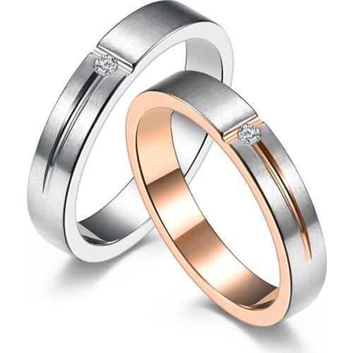 Stainless Steel Lover Couple Ring For Women Men Engagement Wedding Jewelry