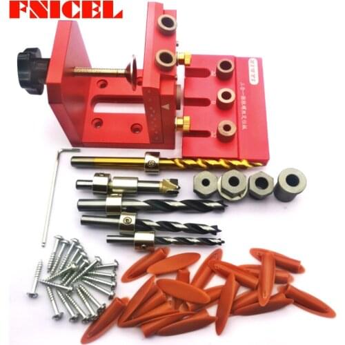 New Pocket Hole Drill Guide Dowel Jig Woodworking Joinery Aluminum w/ Positioning Plate For Carpentry Tool Kit