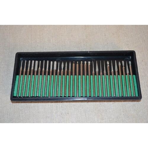 NEW 30pcs/set Diamond grinding head Engraving Etching Abrasive tool 150 Grit Burrs File Dremel Rotary tool drill bit