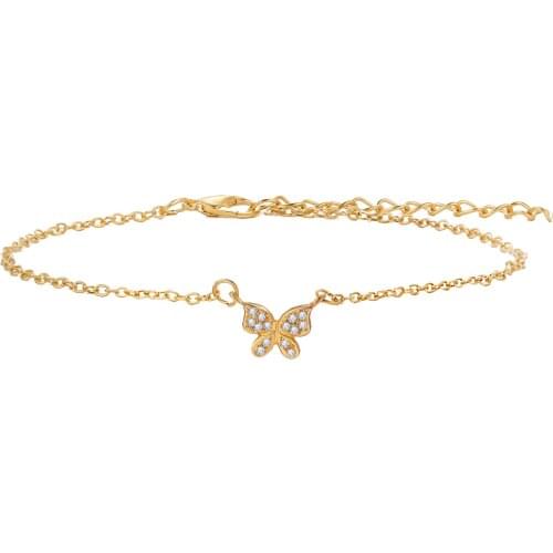 51562 hanzhishang new micro inlaid butterfly foot chain creative simple alloy metal foot jewelry