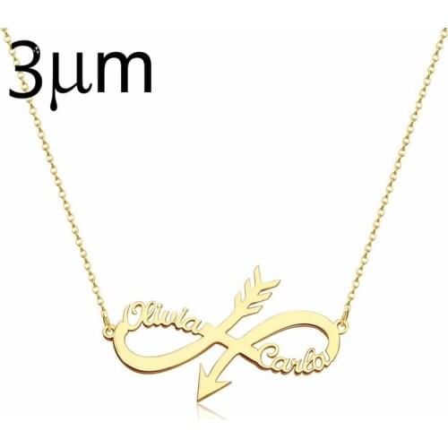 3UMeter Name Necklace Gold Color Stainless Steel Personalized Custom Necklaces Custom Name Necklace, Personalized Name Pendant