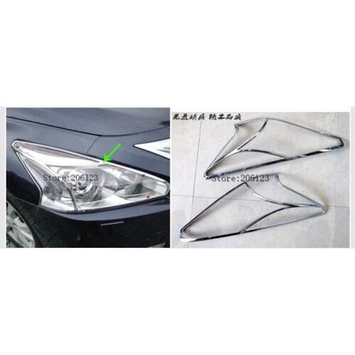 For Nissan Teana Altima L33 2013 2014 2015 ABS Chrome Front Headlight Head Light Lamp Cover Trim Light Hoods Accessories Trims