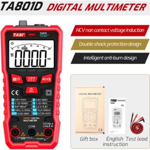 Precision Voltmeter Digital Multimeter Voltage Meter Professional Portable High Precise Handheld TA801B Automatic Pocket Ammeter