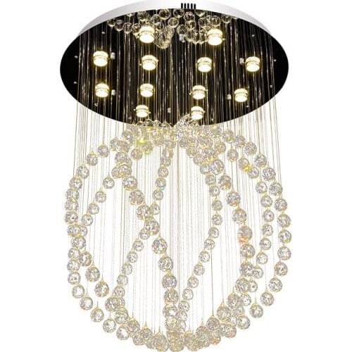 Simple Circular Lighting For Living Room, Villa, Hotel, Crystal Lamp, Bedroom, LED Ceiling Lamp, Creative Crystal Chandelier