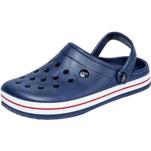 Classic Fashion Boy Sandals Crocks Summer Hole Shoes Crok Mens PVC Garden Shoes Blue Beach Flat Men Sandals Slippers