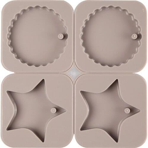 DIY Silicone Clay Aromatherapy Tablets Mold Star Shape Crafts Hanging Ornaments Wax Molds Flower Soap Mould Craft Accessories