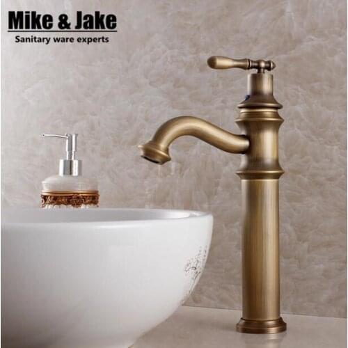 Europen style antique Deck Mounted Single Handle Bathroom Sink Mixer Faucet Antique bronze high quality Hot and Cold Water tap
