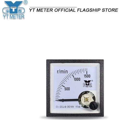 Yt48 pointer tachometer 10V input 50rpm 100r 200R 300r 1500r / min voltmeter analog speed cp48 45 * 45mm speedometer