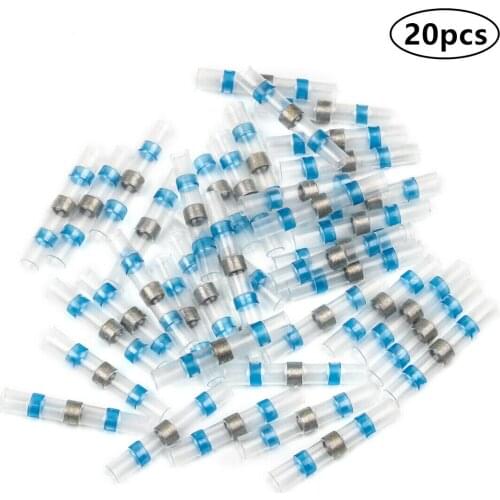 20PCS Heat Shrink Soldering Seal Sleeve Insulated Waterproof Electrical Butt Wire Connectors Soldered Terminals For 1.5-2.5 mm2